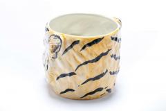 Italian Mid Century Hand Painted Tiger Planter - 2231672