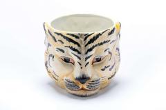 Italian Mid Century Hand Painted Tiger Planter - 2231677