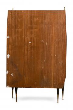 Italian Mid Century Lacquered Mahogany and Sycamore Wall Cabinet - 4161573