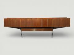 Italian Mid Century Long Suspended Sideboard in Walnut 1950s - 4609779