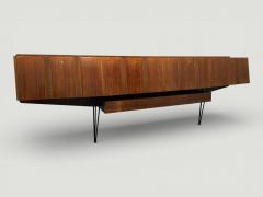 Italian Mid Century Long Suspended Sideboard in Walnut 1950s - 4609780