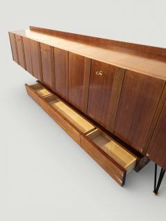 Italian Mid Century Long Suspended Sideboard in Walnut 1950s - 4609781