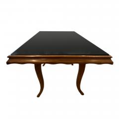 Italian Mid Century Low Table With Black Glass Top - 2923246