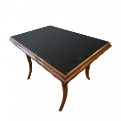 Italian Mid Century Low Table With Black Glass Top - 2923247