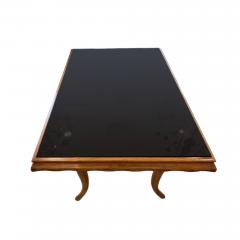 Italian Mid Century Low Table With Black Glass Top - 2923248