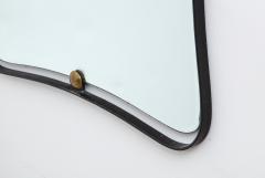 Italian Mid Century Mirror with Iron Frame and Brass Studs c 1960 - 2160836