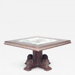 Italian Mid Century Mirrored Chinoiserie and Carved Wood Coffee Table - 1383997
