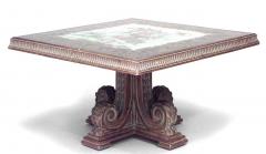 Italian Mid Century Mirrored Chinoiserie and Carved Wood Coffee Table - 4634489