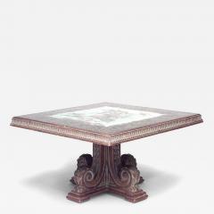 Italian Mid Century Mirrored Chinoiserie and Carved Wood Coffee Table - 4689749