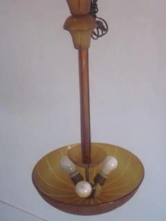 Italian Mid Century Modern Amber Murano Venetian Glass Chandelier or Pendant - 4102980