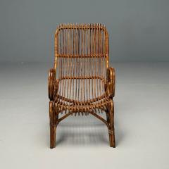 Italian Mid Century Modern Armchair Rattan Cane Bamboo Italy 1960s - 3852515