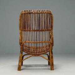 Italian Mid Century Modern Armchair Rattan Cane Bamboo Italy 1960s - 3852521