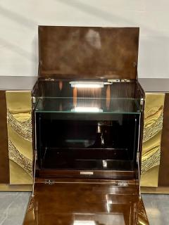 Italian Mid Century Modern Bar Entertainment Cabinet Aldo Tura Style Lacquer - 3041508