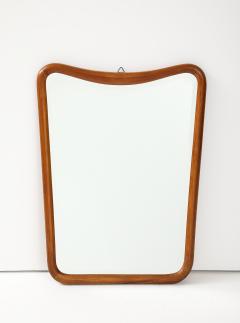 Italian Mid Century Modern Bevelled Mirror with Wood Frame c 1960 - 3746641