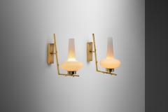 Italian Mid Century Modern Brass Wall Lamps Italy 1950s - 3213359