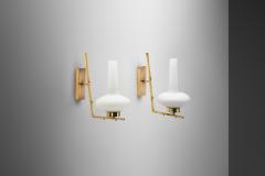 Italian Mid Century Modern Brass Wall Lamps Italy 1950s - 3213360