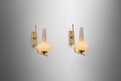 Italian Mid Century Modern Brass Wall Lamps Italy 1950s - 3213361