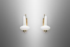 Italian Mid Century Modern Brass Wall Lamps Italy 1950s - 3213364