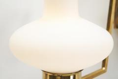 Italian Mid Century Modern Brass and Glass Wall Lamps Italy 1950s - 3159332