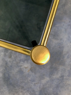 Italian Mid Century Modern Brass and Smoked Glass Nesting Tables 1970s - 2601391