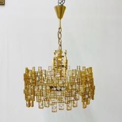 Italian Mid Century Modern Chandelier Pendant Brass City by Gaetano Sciolari - 3080715