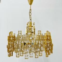 Italian Mid Century Modern Chandelier Pendant Brass City by Gaetano Sciolari - 3080716