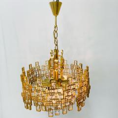Italian Mid Century Modern Chandelier Pendant Brass City by Gaetano Sciolari - 3080717
