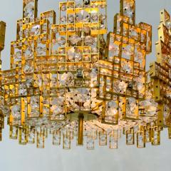 Italian Mid Century Modern Chandelier Pendant Brass City by Gaetano Sciolari - 3080720