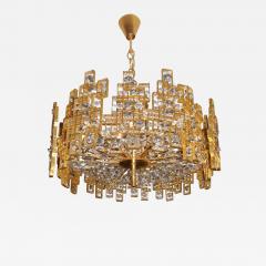 Italian Mid Century Modern Chandelier Pendant Brass City by Gaetano Sciolari - 3280075