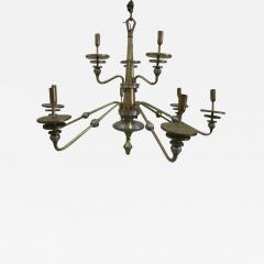 Italian Mid Century Modern Design Double Level Chandelier in Brass Nickel - 1802978