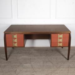 Italian Mid Century Modern Desk with Brass Handles - 3264348