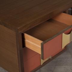 Italian Mid Century Modern Desk with Brass Handles - 3264353