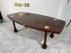 Italian Mid Century Modern Dining Table in Stained Ash with Brass Inlays - 4300525