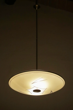 Italian Mid Century Modern Disc Chandelier or Pendant Lamp 1950s - 2602650