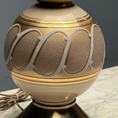 Italian Mid Century Modern Large Table Lamps Gold Glass Brass Italy 1960s - 3544209
