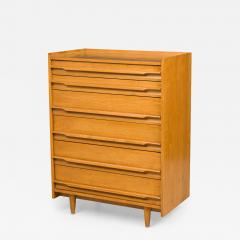 Italian Mid Century Modern Maple 6 Drawer Highboy Chest - 4166380