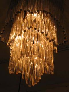 Italian Mid Century Modern Murano Glass Waterfall Chandelier Attr to Venini - 1776223