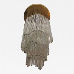 Italian Mid Century Modern Murano Glass Waterfall Chandelier Attr to Venini - 1777676