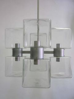 Italian Mid Century Modern Murano Venetian Glass Chandelier 1960 - 1876777