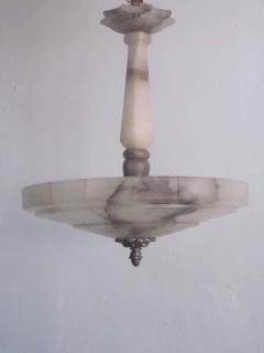 Italian Mid Century Modern Neoclassical Alabaster Pendant or Chandelier - 1746588