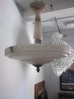 Italian Mid Century Modern Neoclassical Alabaster Pendant or Chandelier - 1746590