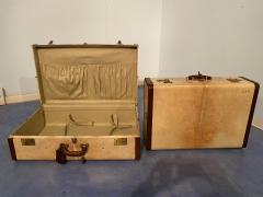 Italian Mid Century Modern Parchment Paper Luggages or Suitcases Set of Two 1960 - 2855910