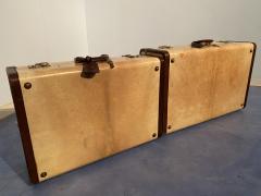 Italian Mid Century Modern Parchment Paper Luggages or Suitcases Set of Two 1960 - 2855916