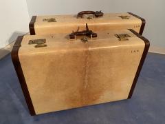 Italian Mid Century Modern Parchment Paper Luggages or Suitcases Set of Two 1960 - 2855917