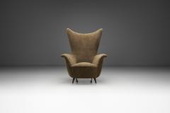 Italian Mid Century Modern Peaked Wingback Armchair Italy ca 1950s - 4295124