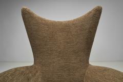 Italian Mid Century Modern Peaked Wingback Armchair Italy ca 1950s - 4295127