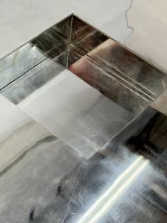 Italian Mid Century Modern Polished Steel Coffee Table 1970s - 4703995