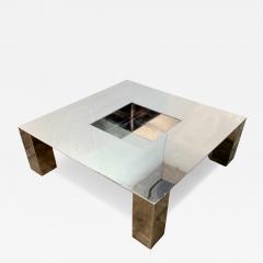 Italian Mid Century Modern Polished Steel Coffee Table 1970s - 4705267