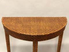 Italian Mid Century Modern Rattan and Wicker Console or Sofa Table - 1683827