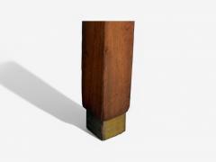 Italian Mid Century Modern Stained Wood Camel Mohair Ottomans Italy 1960s - 4114691